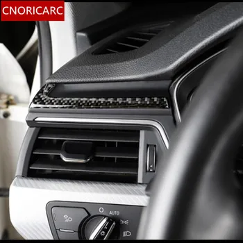 Carbon Fiber Panel Navigácia Výbava Pásy 2 ks Na Audi A4 2017 2018 LHD Auto, Tvarovanie Plastov Interiéru