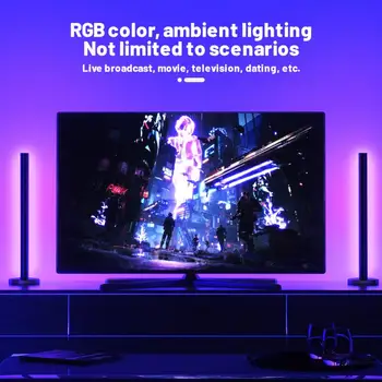 Hlasové APLIKÁCIE Ovládanie Stereo Hudby Spektra RGB LED Panel Svetlo Hliníkovej Zliatiny Stlmenie Zvuku Indikátor Úrovne Ploche Atmosféru Lampy