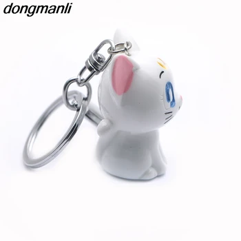 M1224 3D white Cat Údaje Anime Prívesky kľúčenky Keyring Taška Čačky Príslušenstvo Gadgets Keyring