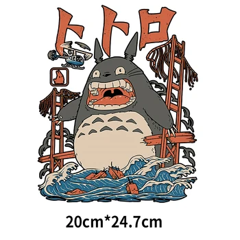 Železo-na Anime Totoro Škvrny Prenos Tepla Samolepky Pre Oblečenie DIY T-shirt Pre Dieťa Prevody Nášivka Tepelnej Stlačte Dekor